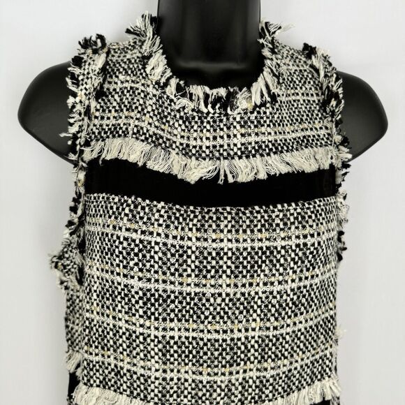 Endless Rose Whitney Tweed Chanel Style Dress Black And White Stripe Women’s S - Picture 2 of 10